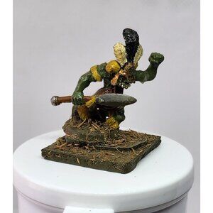 Hand-Painted Goblin Warrior Miniature Figurine With Shield & Sword